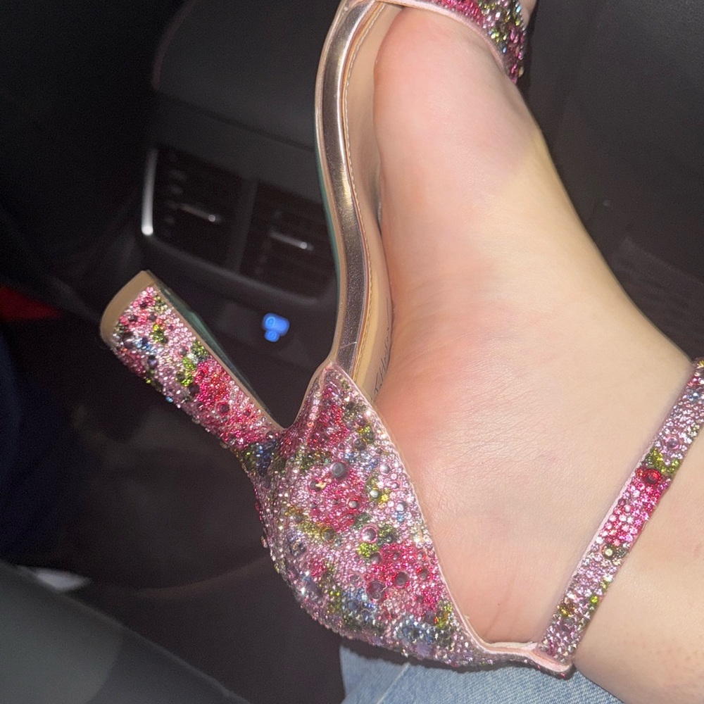 Betsey Johnson Heels 8.5  SB-DANI FLORAL MULTI - Picture 10 of 10